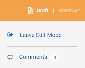 kuali draft with edit mode and comment link