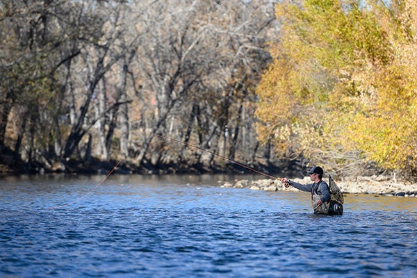 Fly fishing in the Boise River