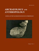 Publication Cover Archaeology and Anthropology Volume 19 No 1