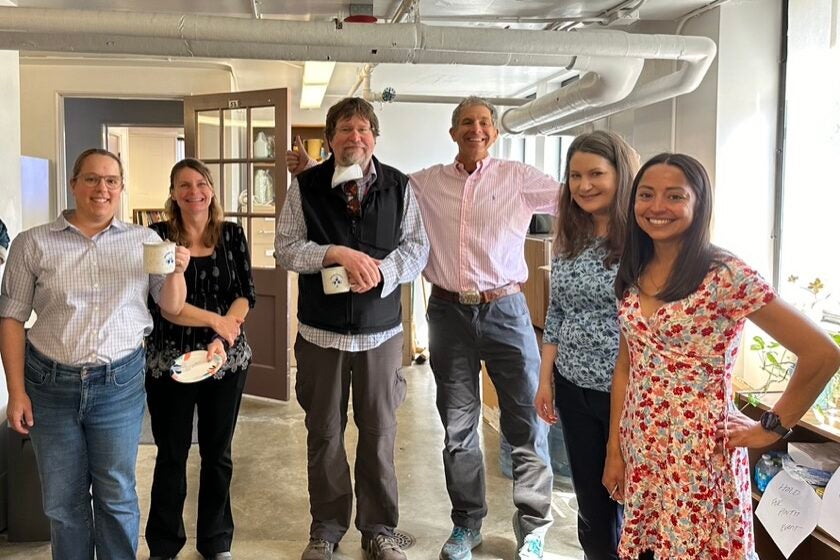 Faculty gathered for coffee hour