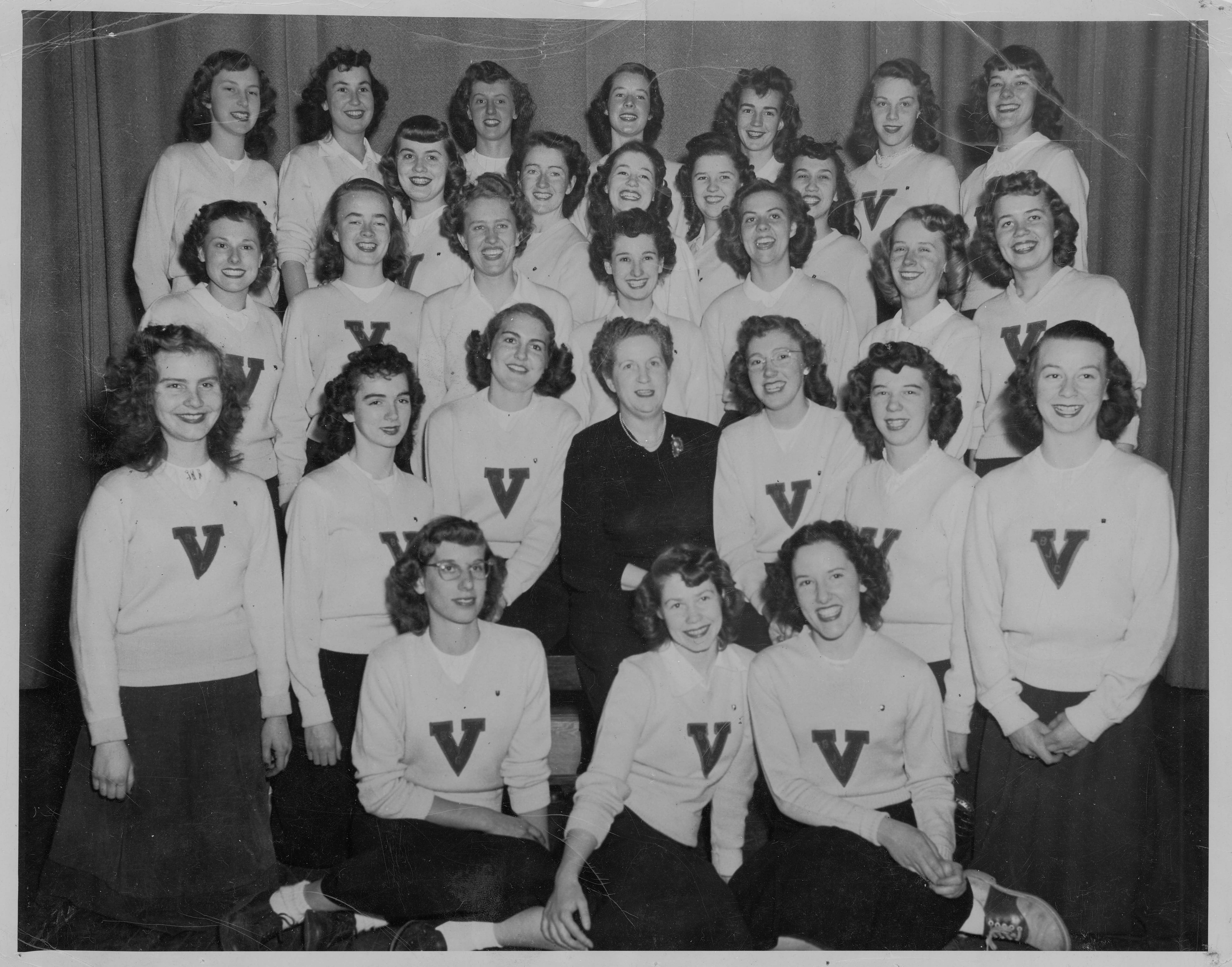 photo of the 1948-1949 Valkyries girls student organization