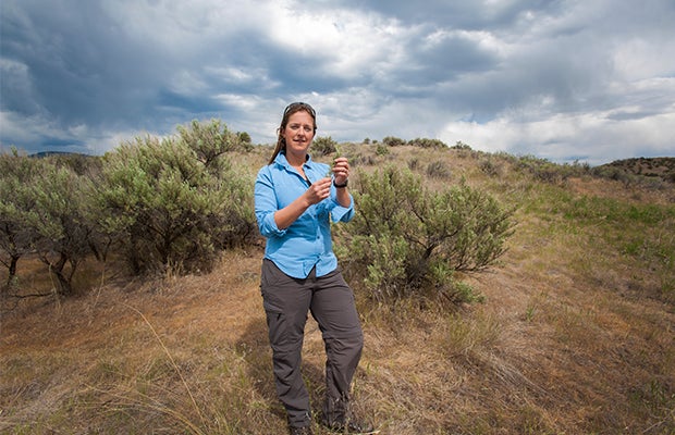 Jennifer Forbey out in the field