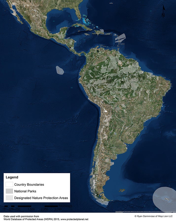 map of south america