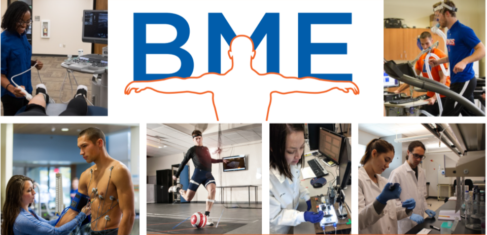 Collage of BME students working in labs
