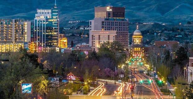 downtown boise at night