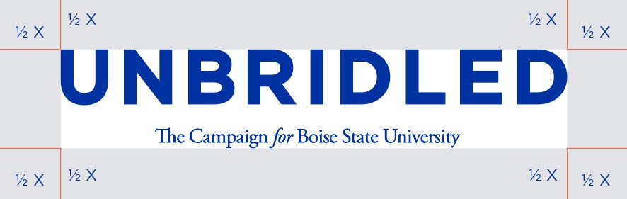 Graphic depicting the minimum required around the Unbridled Wordmark.