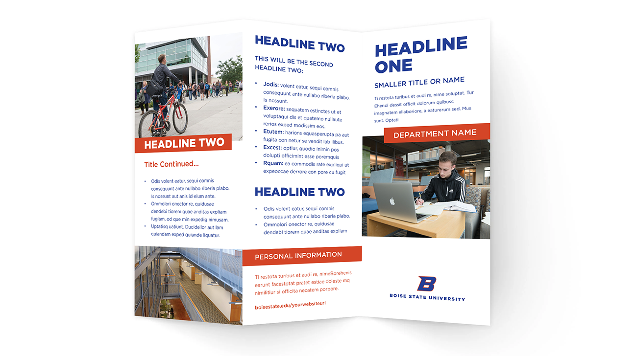 Examples of Boise State trifold brochure designs