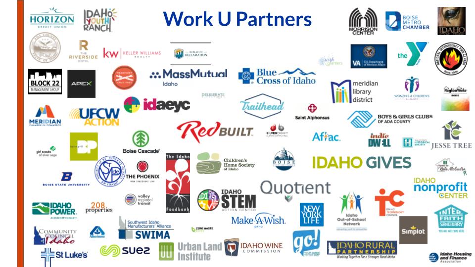 Logos of Work U employer partners