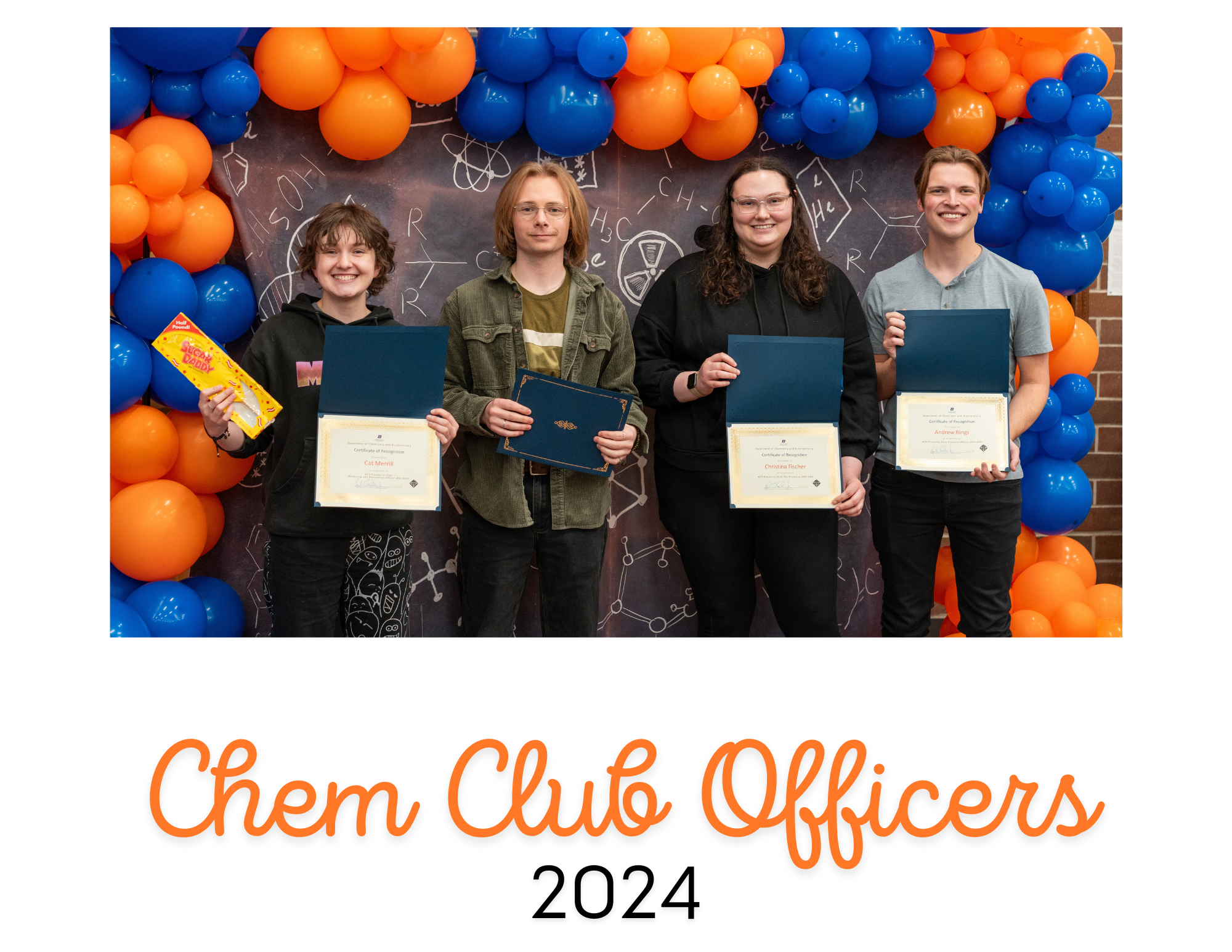 Group photo of the chem club officers for 2024