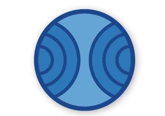 a blue circle with two overlapping circles within it