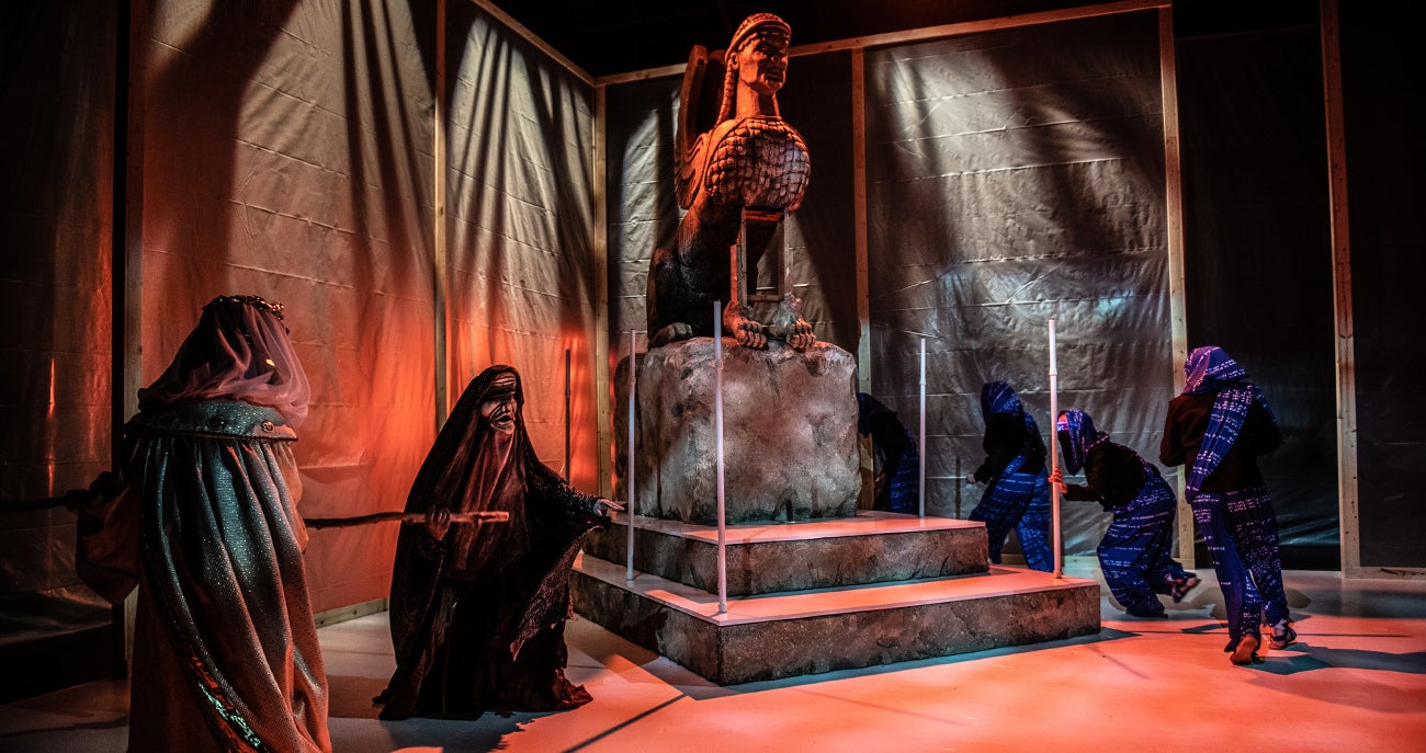 Scenes from Boise State's Department of Theatre, Film and Creative Writing's production of "Oedipus Tremendous" in fall 2021