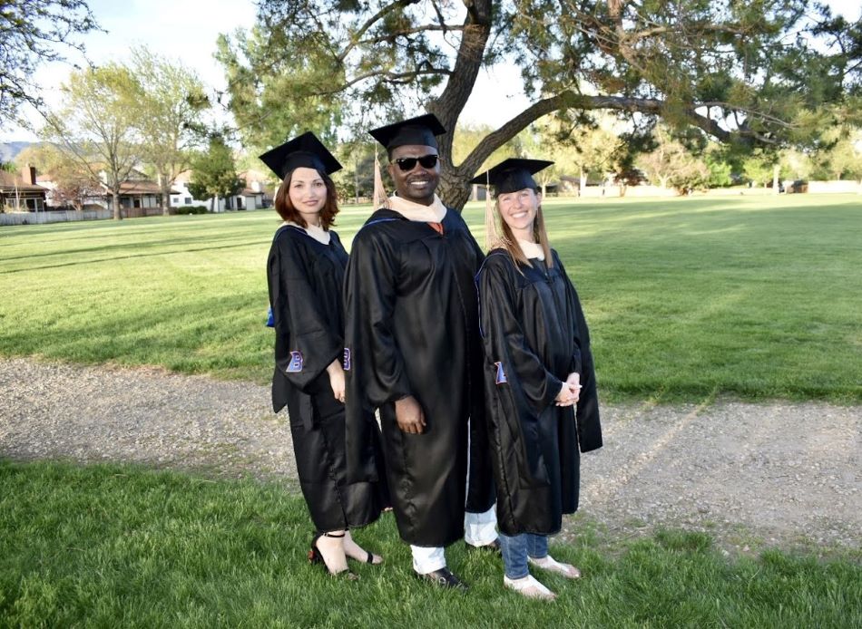 MBA students in the graduation regalia