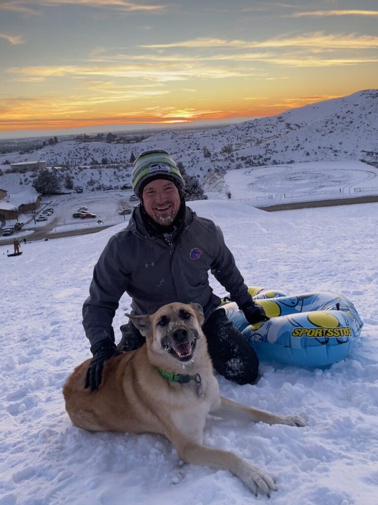 Liam Maher with dog