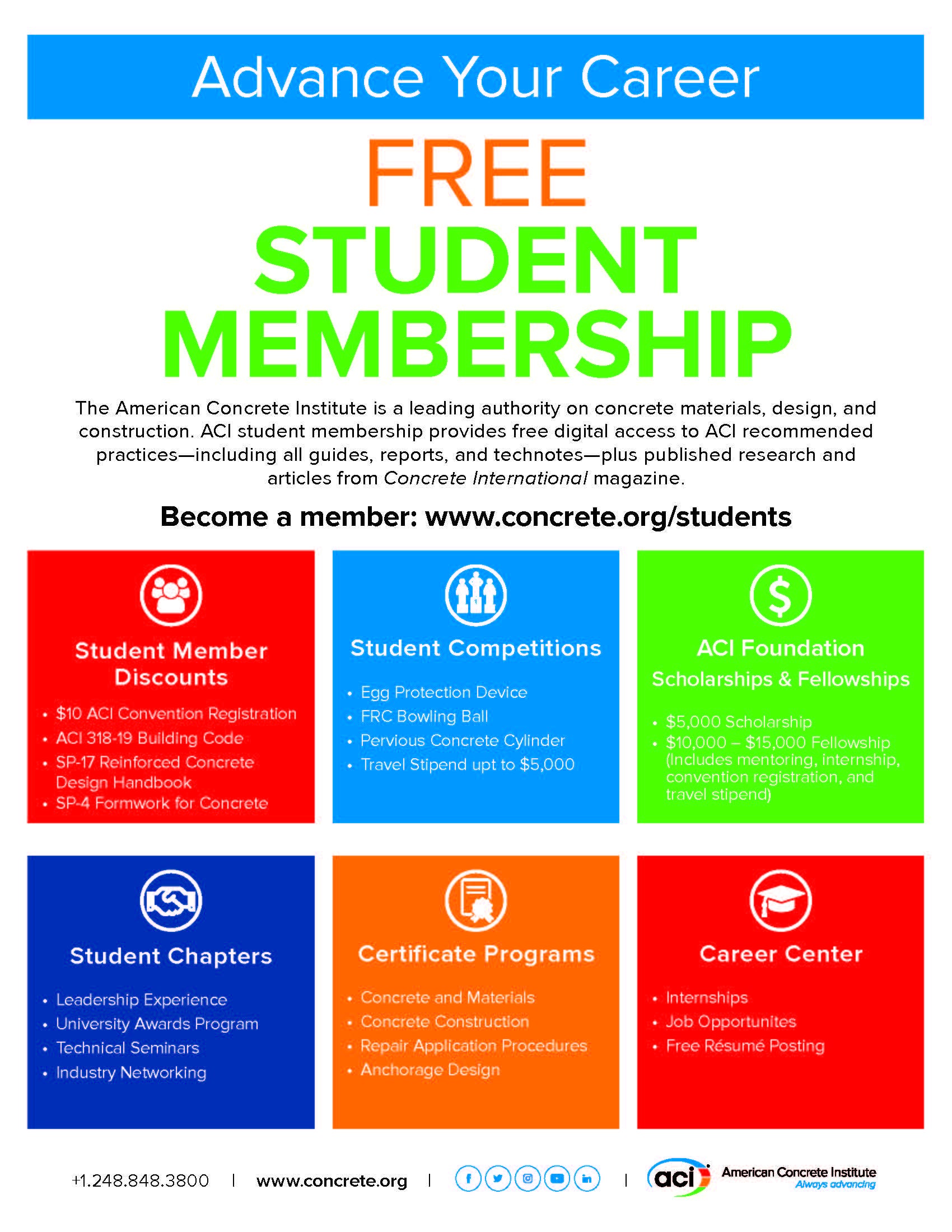 Student Membership Flyer - details provided on page