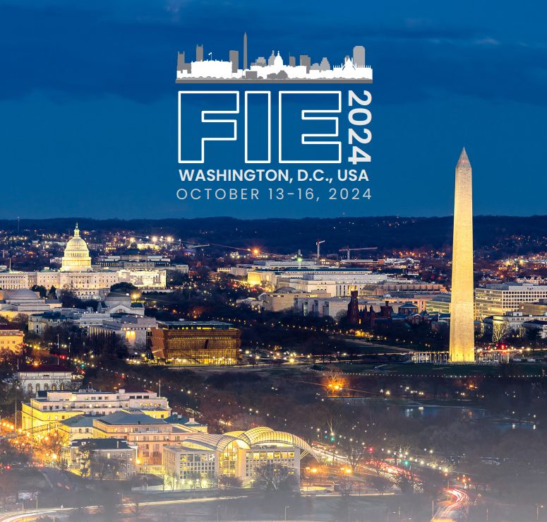 Image of the FIE logo and backdrop picture for the 2024 conference. 