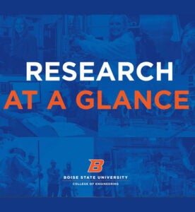 Image of several researchers beneath "Research at a Glance" title