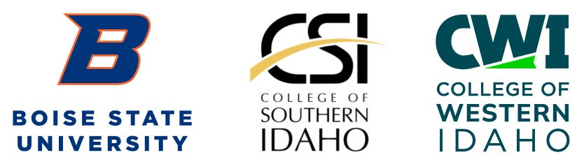 Boise State, College of Southern Idaho, and College of Western Idaho logos