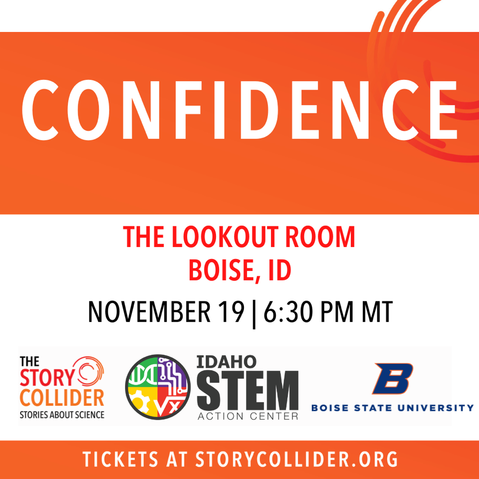 Image Text: Confidence. The Lookout Room, Boise, ID. November 19 at 6:30 PM MST.