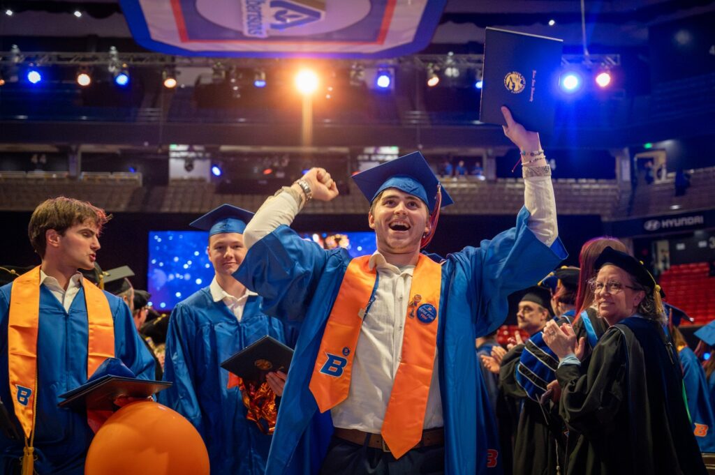 Students in graduation ceremony