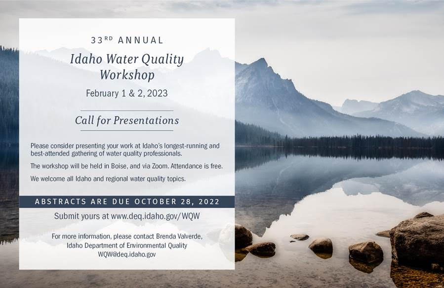 Idaho Water Quality Workshop poster