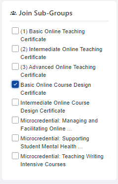 Image showing how to enroll in the Basic Online Course Design Certificate