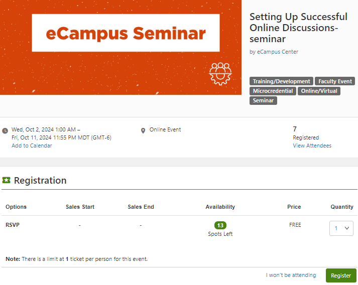 Image showing how to register in the discussion seminar