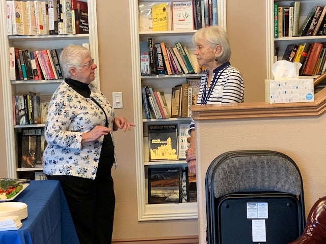 People gather to visit with friends and enjoy refreshments at the Emeriti Guild Fall Social 2019