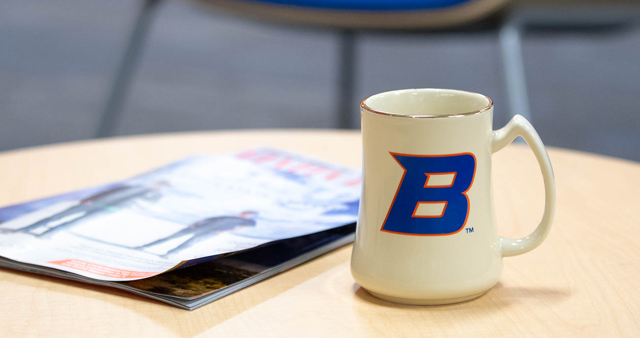 Boise state mug and book