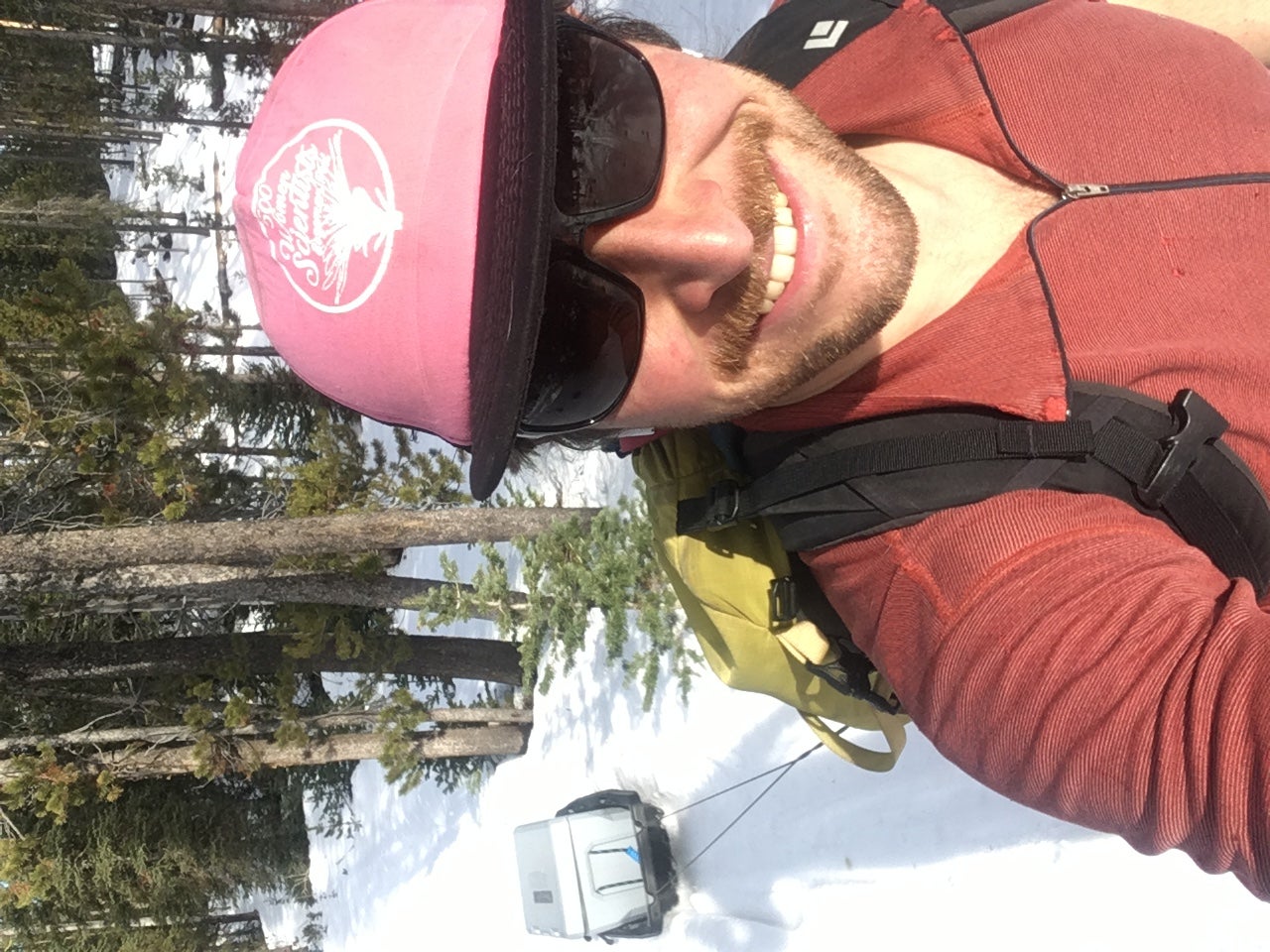 ach Keskinen, doctoral student in geophysics works with radar and infrasound to study snowpack and avalanche physics. Zach, seen here transporting car batteries to his field site, is advised by HP Marshall and Jeffrey Johnson.