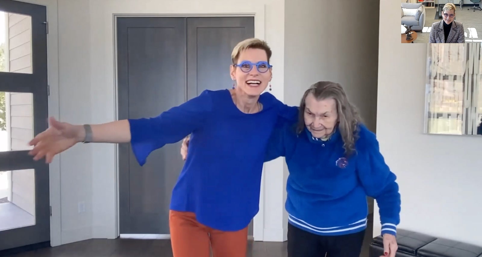 Dr. Tromp and Mom in Boise State gear
