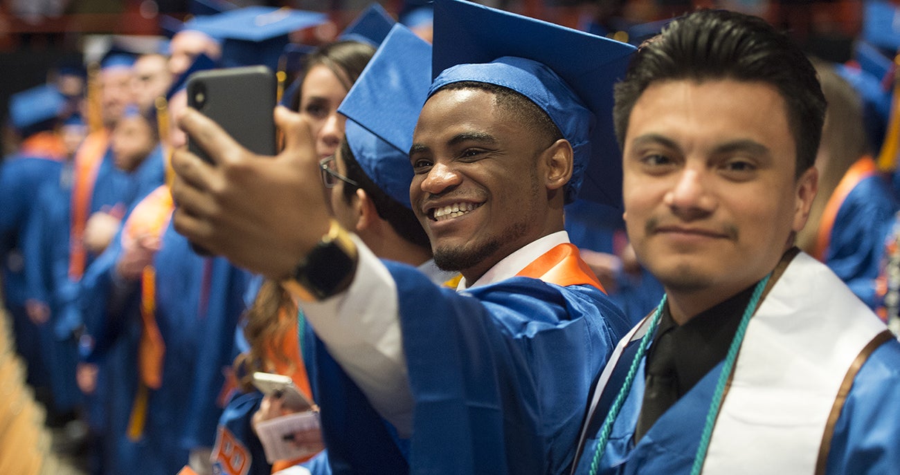 Student selfie during graduation