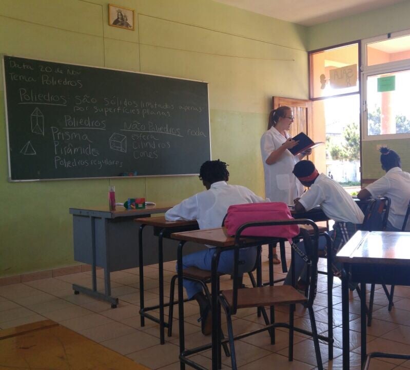 Jessica teaching in classroom