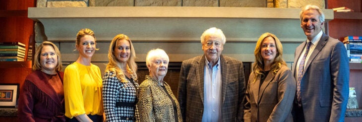 Amanda Leightner with Boise State Provost, College of Health Sciences Dean, David and Kay Merrick, Respiratory Care Chair, and College of Health Sciences Senior Development Director