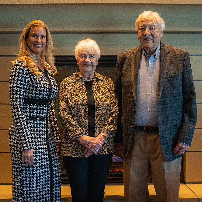 Amanda Leightner and Kay and David Merrick 