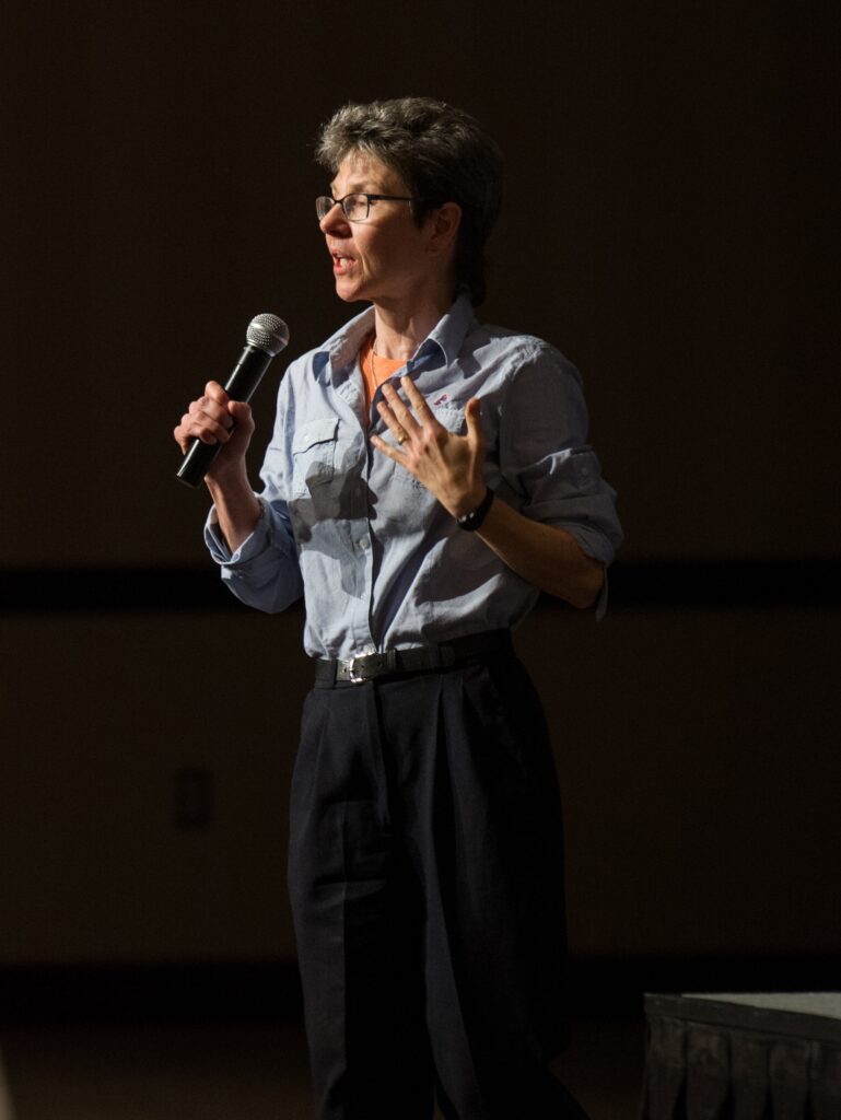 Jill Gill Speaking into microphone
