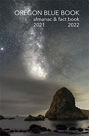 Book cover, Oregon Blue Book almanac and fact book 2021-2022
