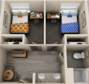 single 2 bedroom floor plan