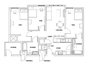 3 bed 2 bath floor plan