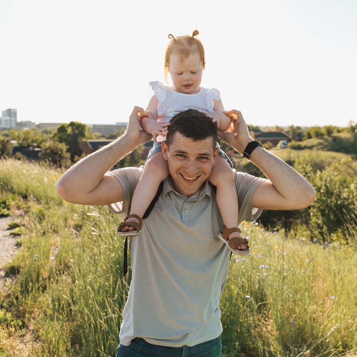 Blake Densley with his daughter