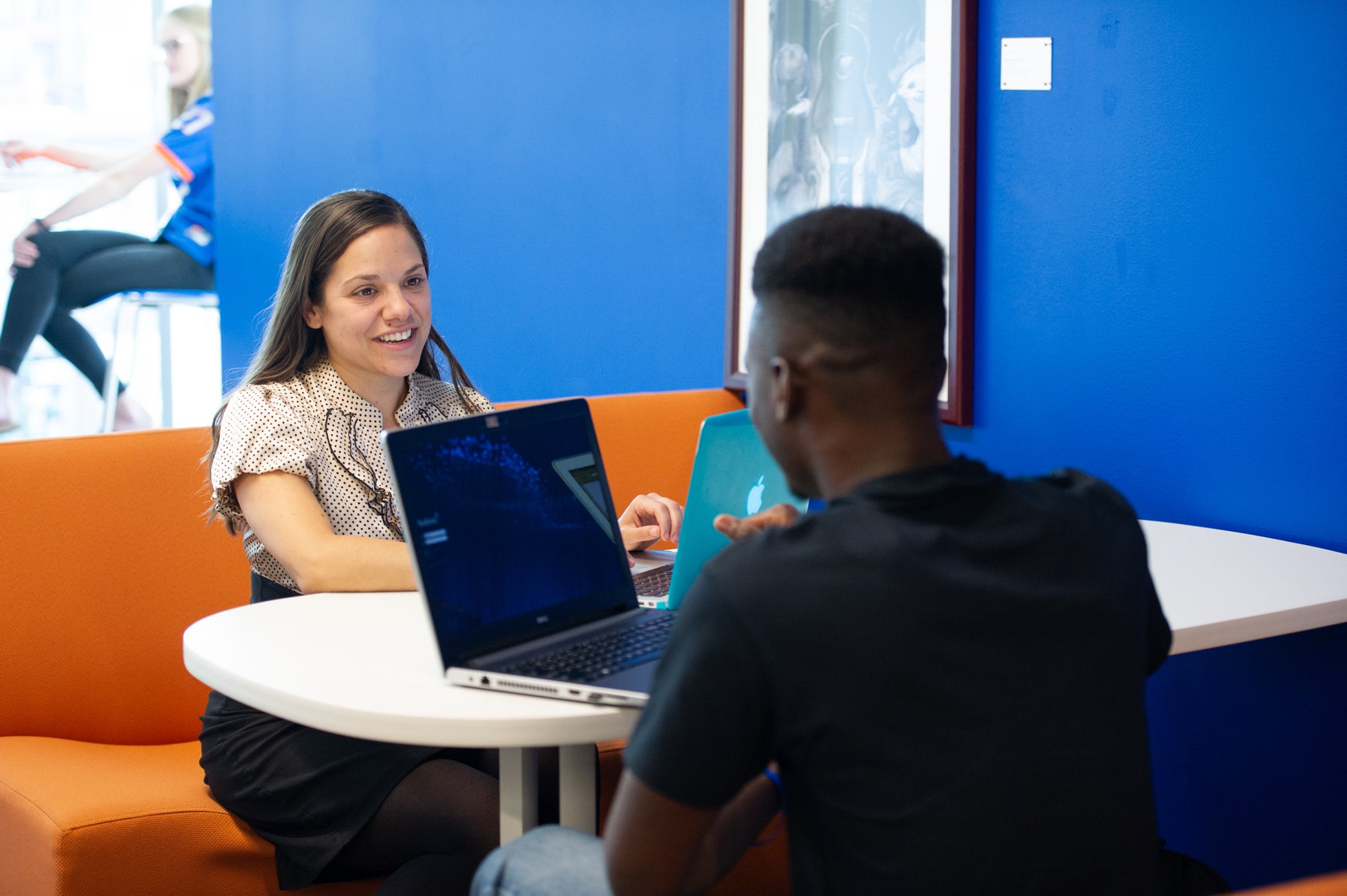 Employees using laptops