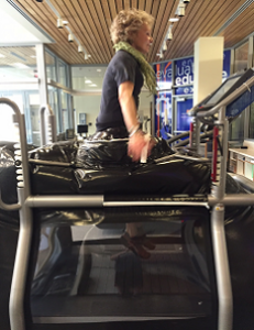 client walks in AlterG treadmill