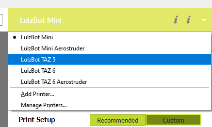 screenshot select printer from list