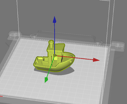 screenshot 1 object selected with x, y, z axis arrows