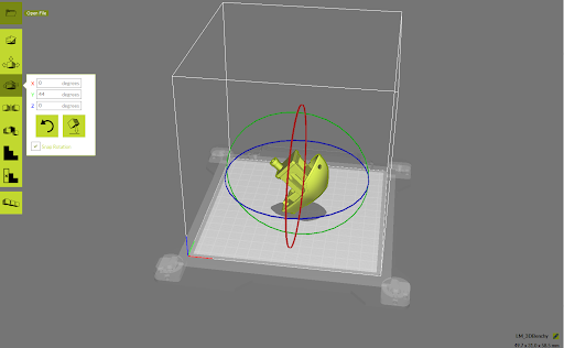 screenshot 2 with 44 degree x axis rotation