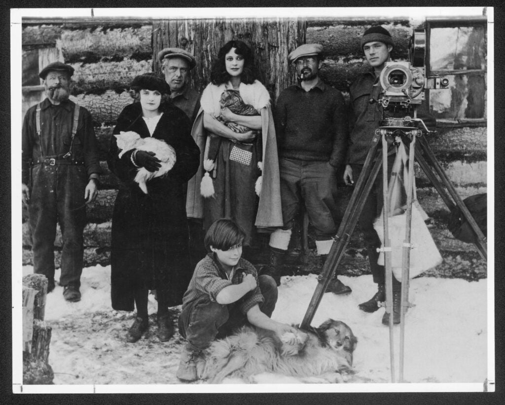 Nell Shipman (center) with cast and crew, 1924.