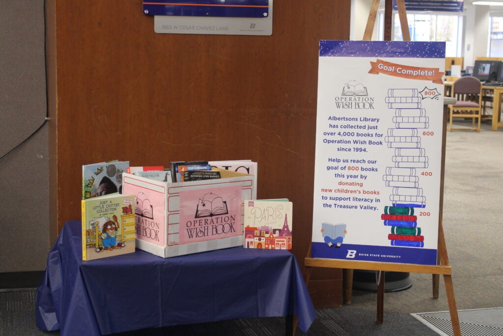 Operation Wish Book donation box.