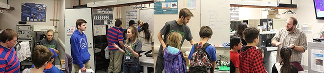 montage of young students participating in stem activities