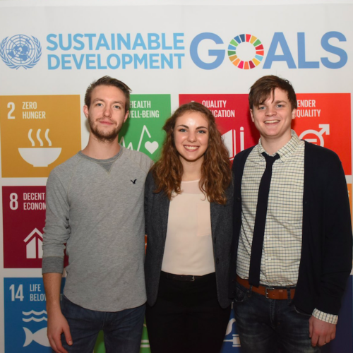 Three students at the UN
