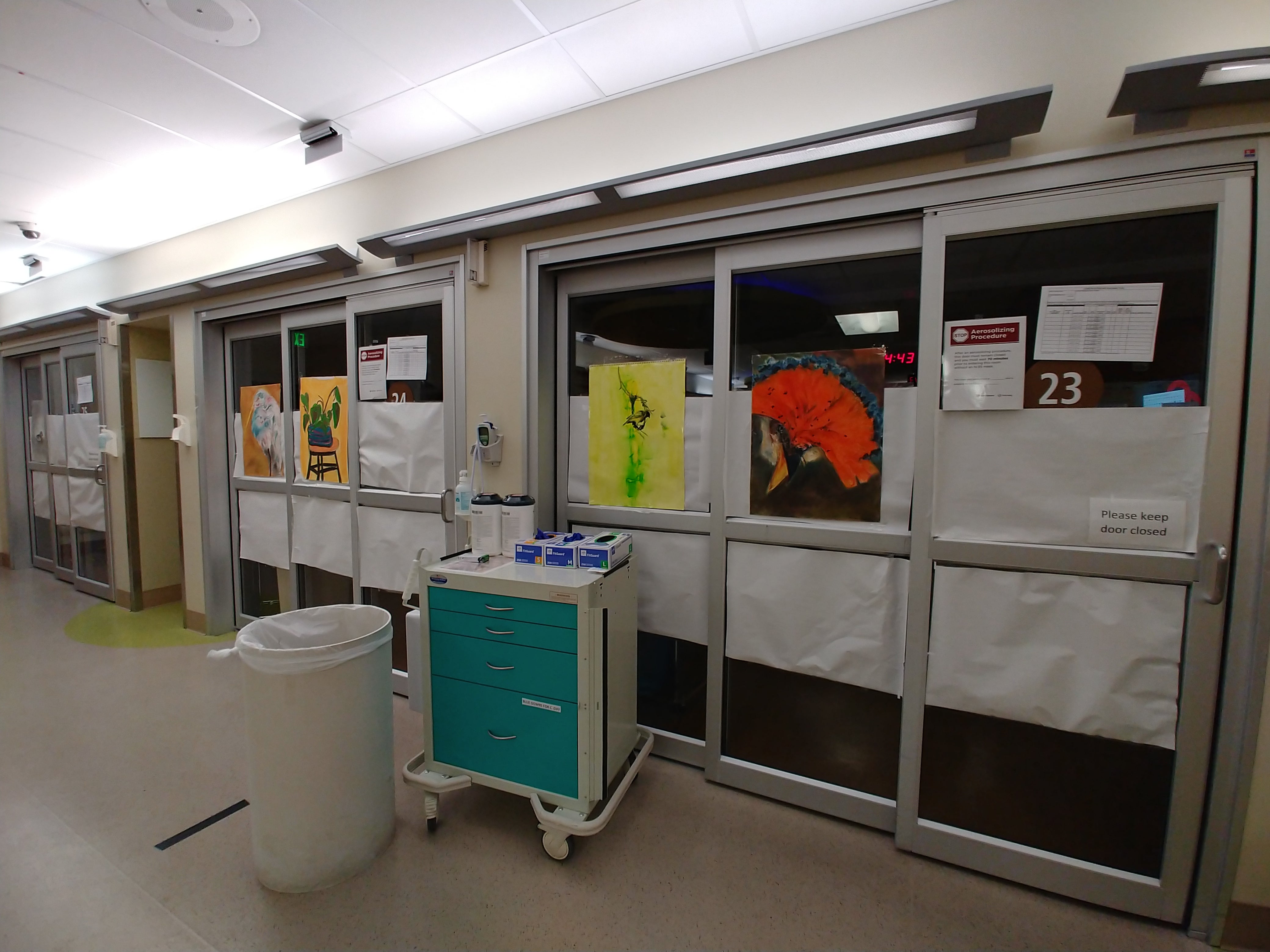 hospital doors with art