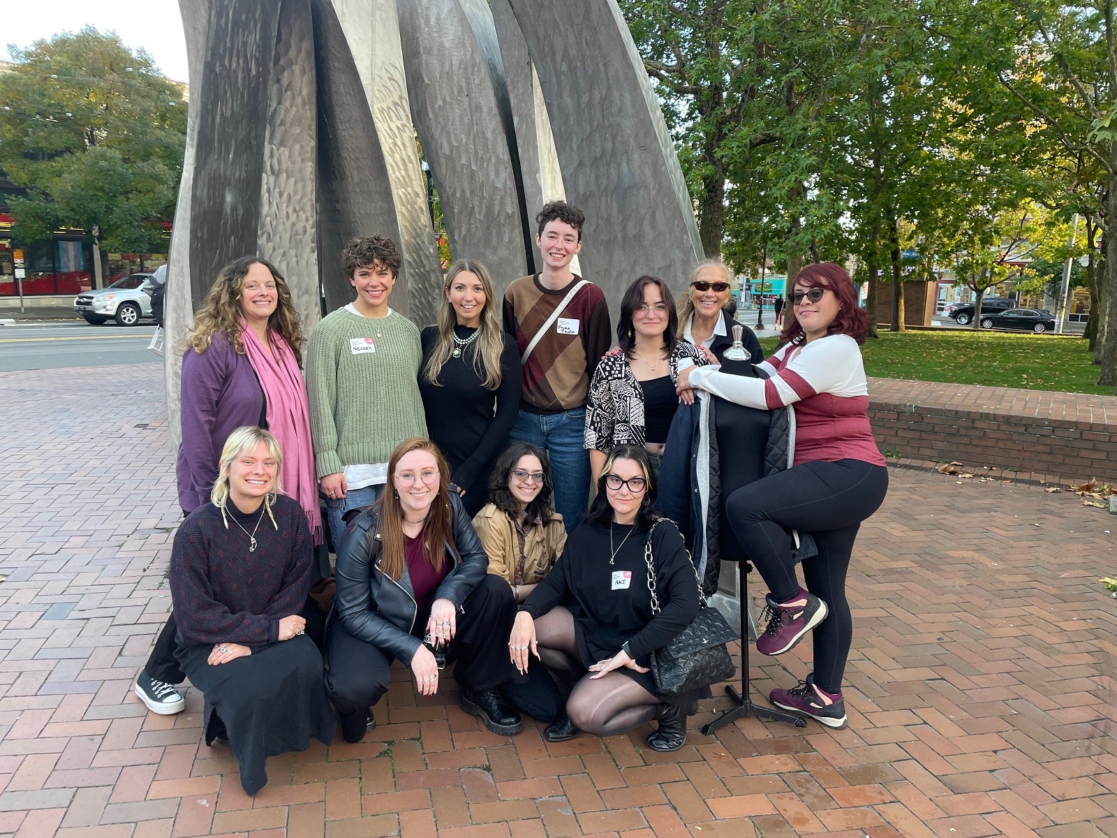 Boise State University's Art Jewelry and Metalsmithing club group photo in Seattle